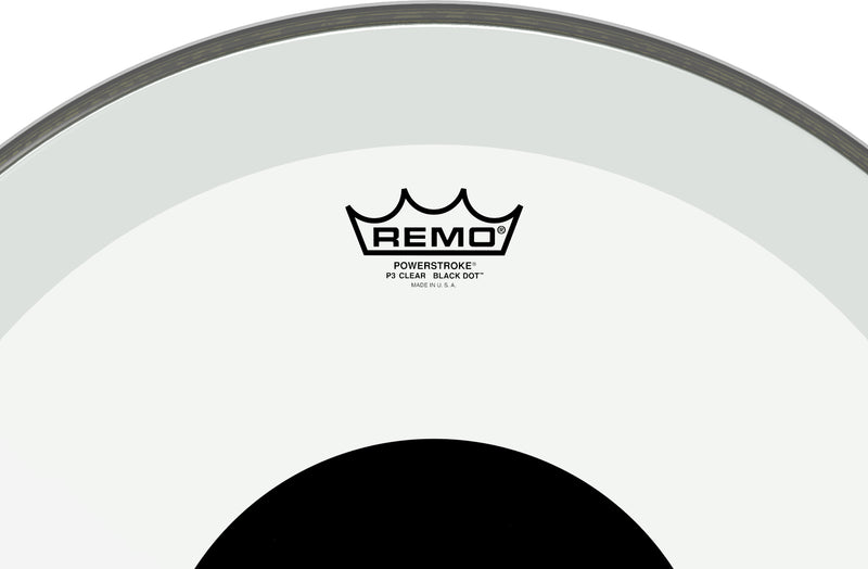 REMO - P3132010 Powerstroke 20" Clear Black Dot Bass Drum head
