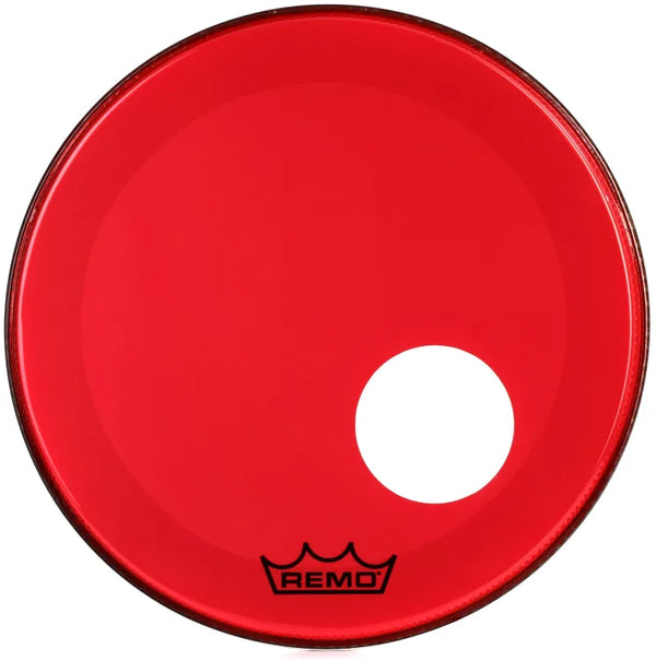 Remo - Powerstroke P3 Colortone Red Bass Drumhead - 20 inch - with Port Hole