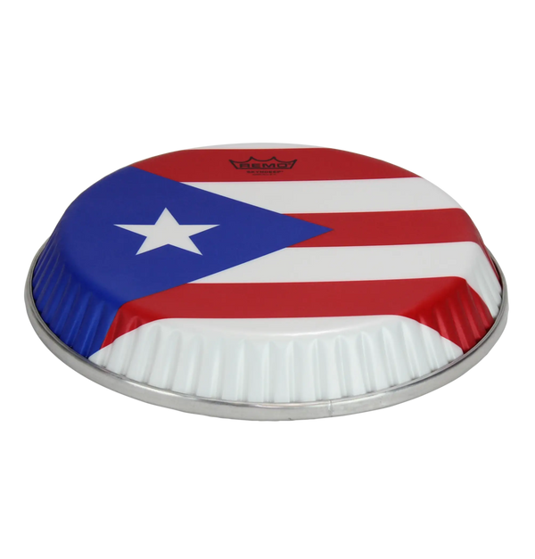 Remo - Conga Drumhead, Symmetry 11.75" D2 SKYNDEEP Puerto Rican Flag Graphic