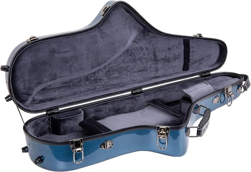 P. Mauriat - Touring Case; Hard-Shell Contoured case with Exterior pocket, Interior Storage, and backpack straps, Midnight Blue; Fits Alto