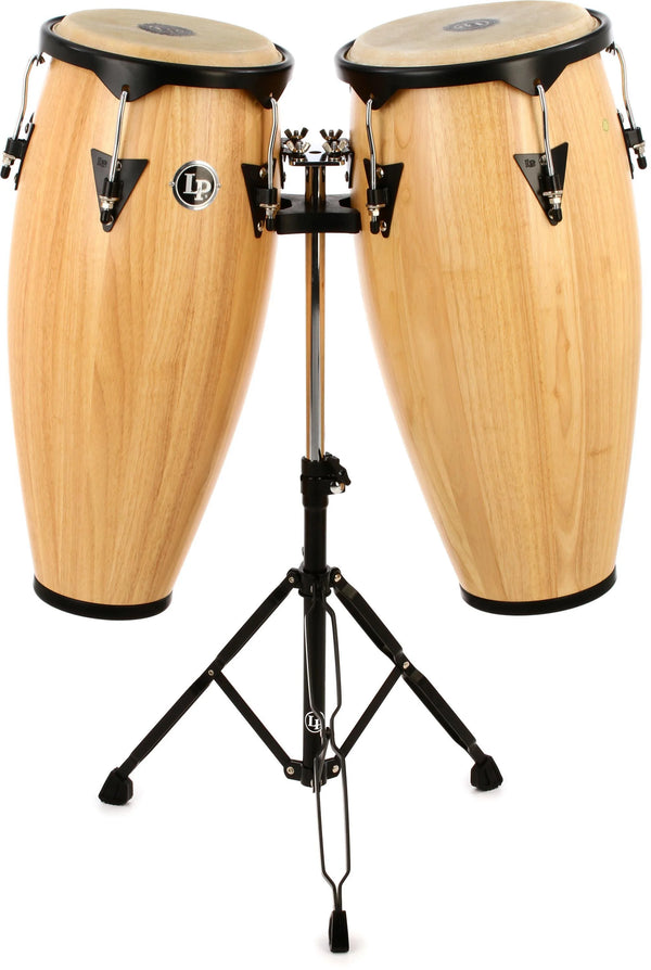 Latin Percussion - City Series Conga Set with Stand - 10/11 inch Natural Gloss