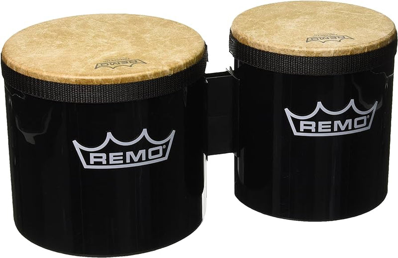  Remo Bongo - Drum Pre-Tuned 6"/7" x 6.5", SKYNDEEP FIBERSKYN, Black