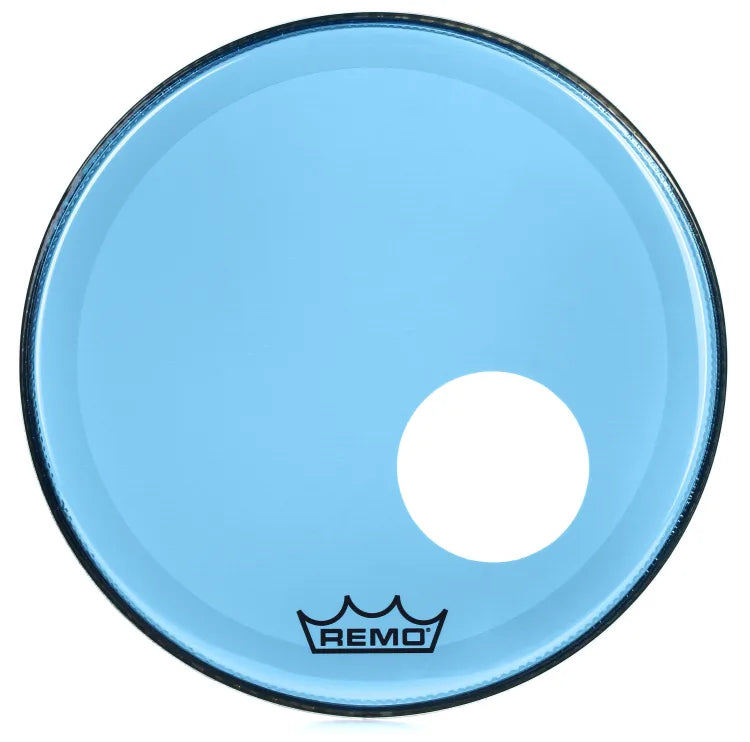 Remo - Powerstroke P3 Colortone Blue Bass Drumhead - 18 inch - with Port Hole