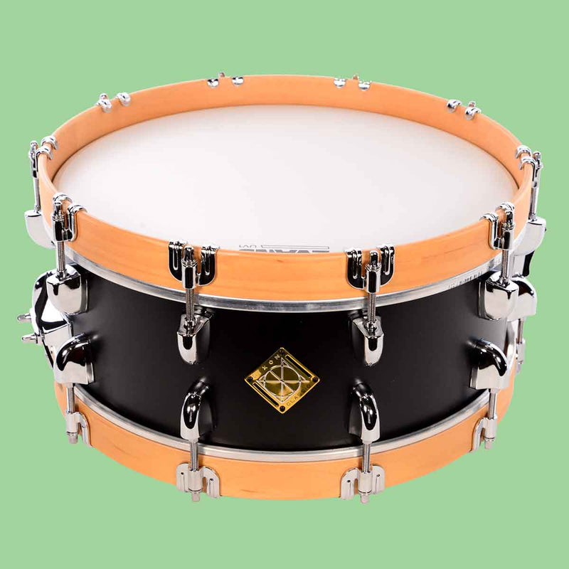 Dixon Classic 5.5x14 Satin Black Wood Hoops Snare Drum