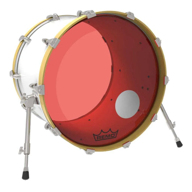 Remo - Powerstroke P3 Colortone Red Bass Drumhead - 20 inch - with Port Hole