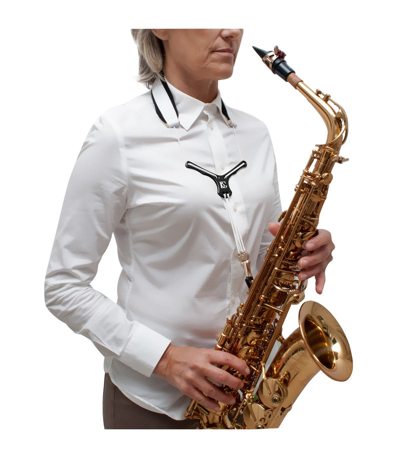 BG - Zen Leather Saxophone Neck Strap - White