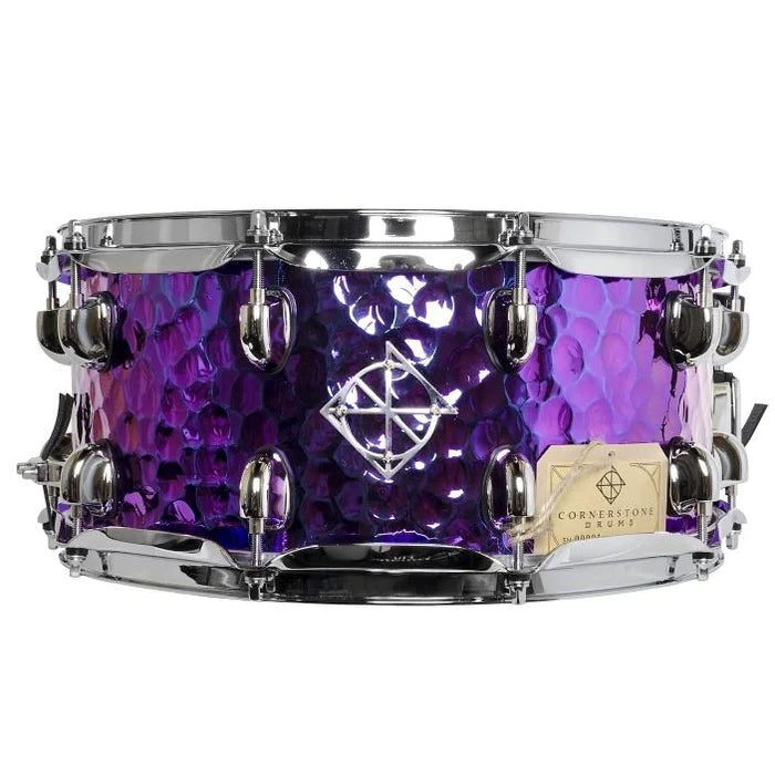 Dixon - Cornerstone 6.5x14 Hammered Steel Purple Titanium Snare Drum