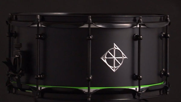 Dixon - Artisan 6.5x14 Black Neon Green Groove Machine - Unleash Your Sonic Edge